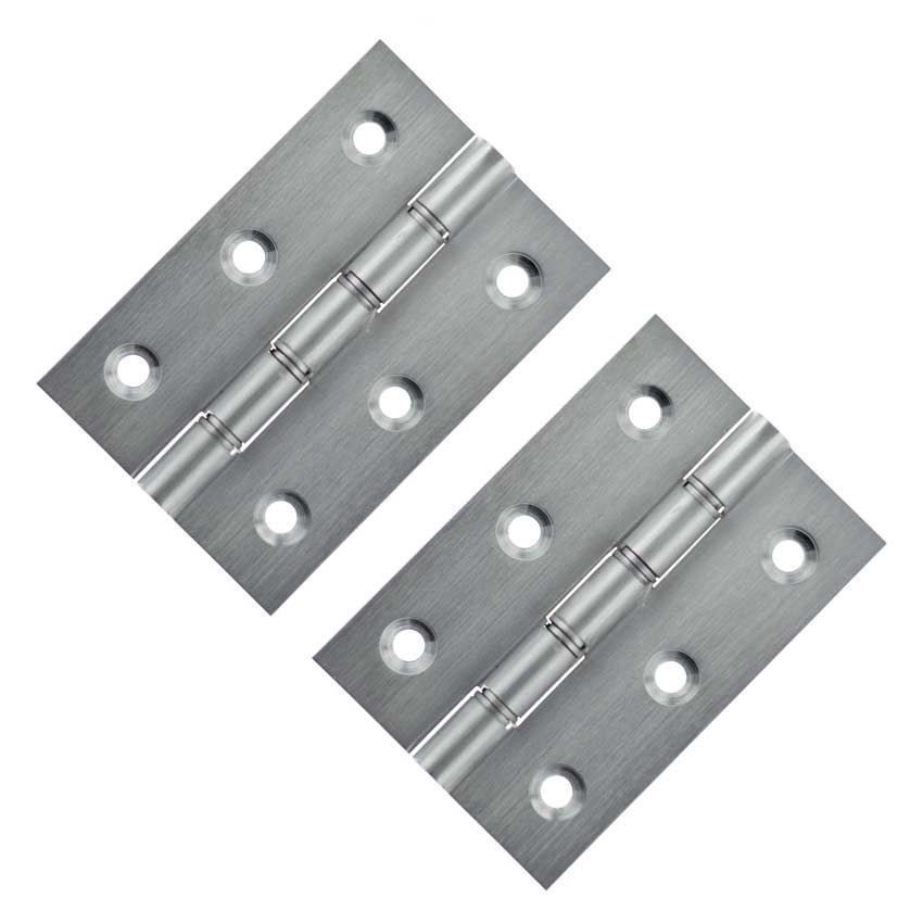 Solid Brass Hinges 3" x 2" x 2.2mm in Satin Chrome - AWH3222SC