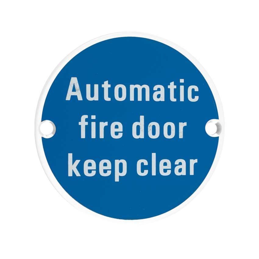 White Automatic Fire Door Keep Clear symbol - ZSS12PCW