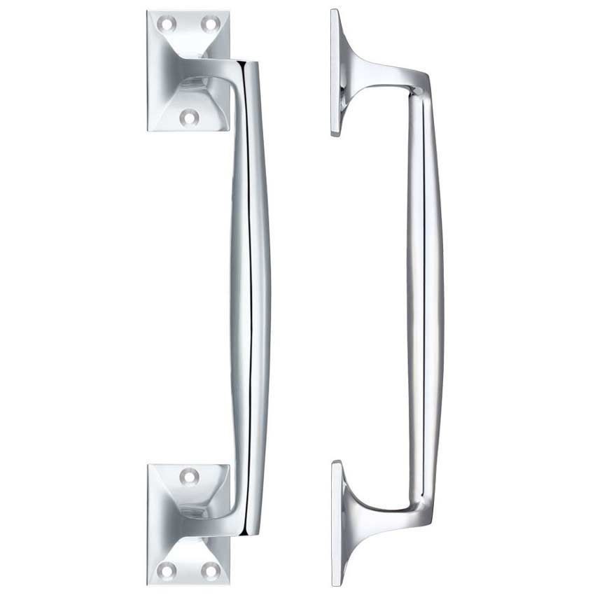 Pull Handle on a Square Rose in Polished Chrome - FB113CP