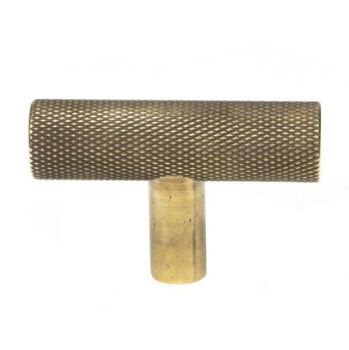 Aged Brass Brompton T-Bar Cupboard Handle - 50569 