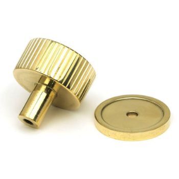 Polished Brass Judd Cabinet Knob on a Round Rose - 50361