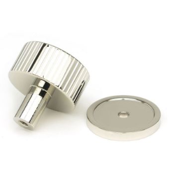 Polished Nickel Judd Cabinet Knob on a Round Rose - 50389