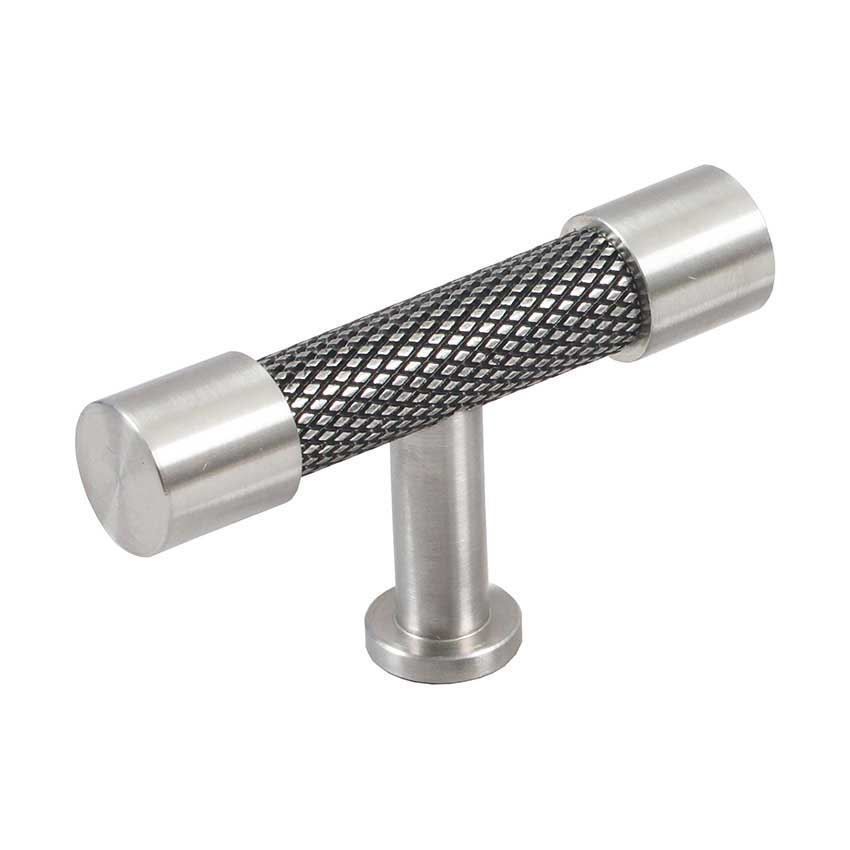 Immix Knurled Stainless Steel Cabinet T Pull Door Knob - IMX1005-S 