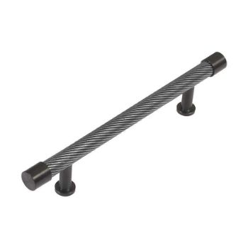 Immix Spiral True Black Cabinet Pull Handle 128mm centres IMX3003-B