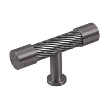 Immix Spiral Graphite Cabinet T Pull Door Knob - IMX3005-GR