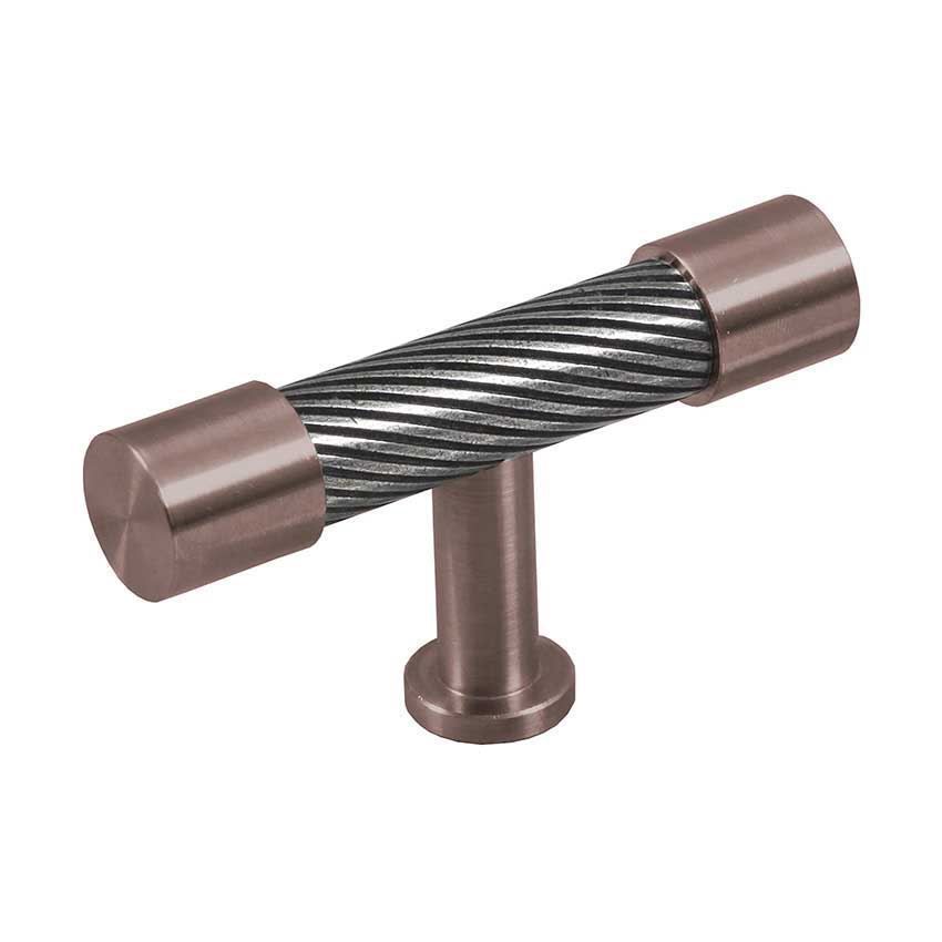Immix Spiral Bronze Cabinet T Pull Door Knob - IMX3005-BR 