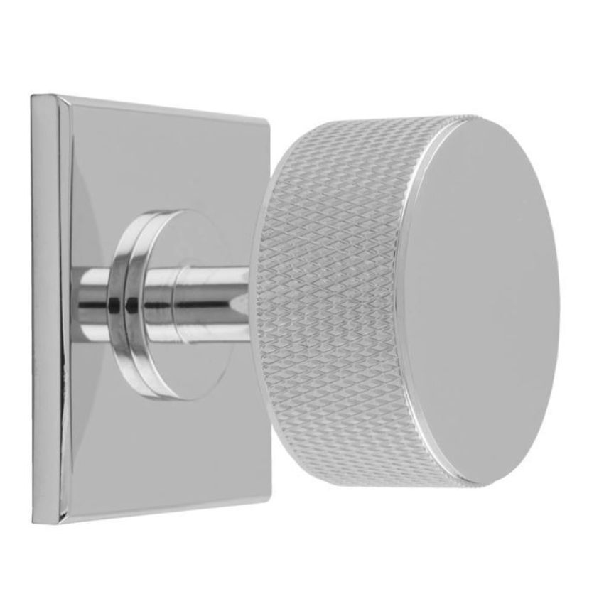Knurled Radio Knob on Backplate in Polished Chrome- BP703CP40CP