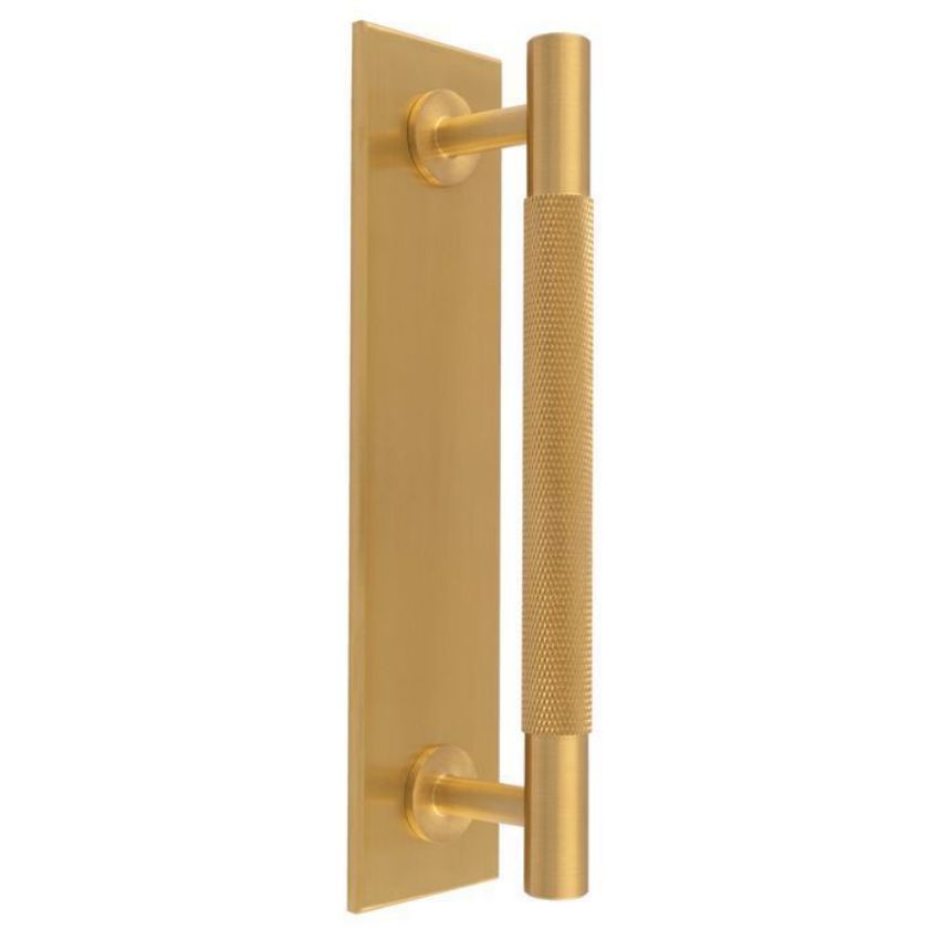 Knurled Pull Handle on Backplate in Satin Brass - BP700CSB168SB