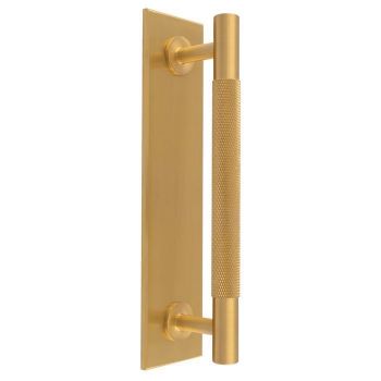 Knurled Pull Handle on Backplate in Satin Brass - BP700CSB200SB