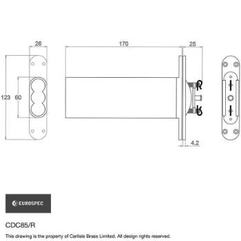 Concealed Hydraulic Spring Door Closer Drawing - CDC85SCR