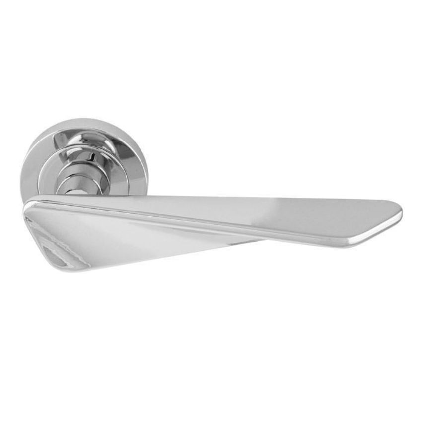 Intona lever on round rose in polished chrome - IN5CP