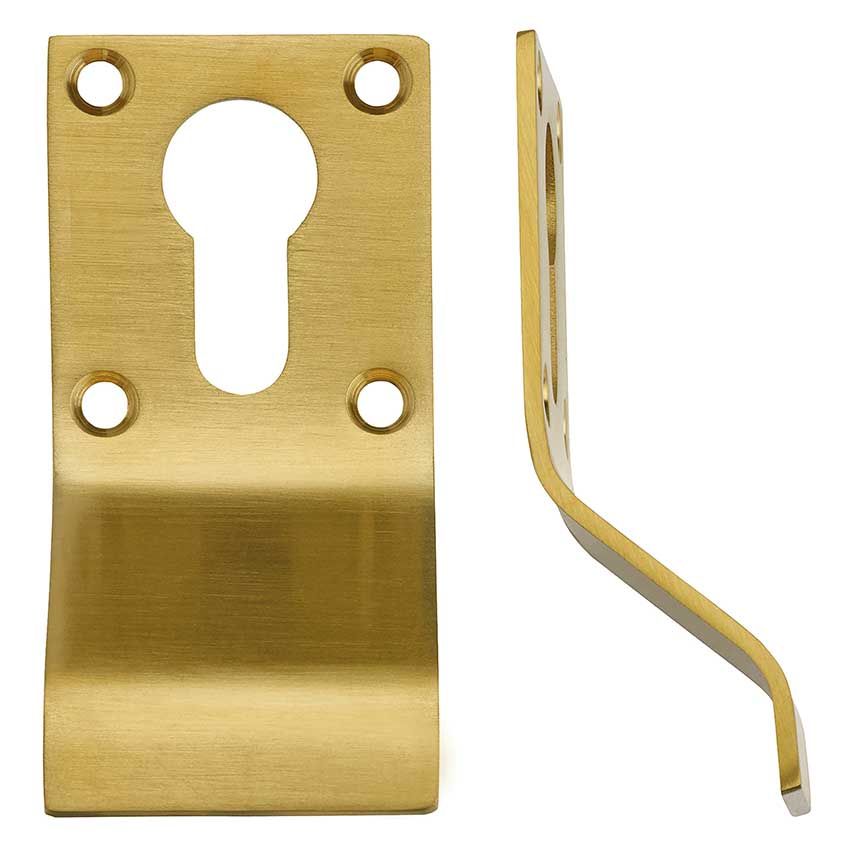 Picture of Euro Profile Cylinder Latch Pull in (Favo) Satin Brass - ZAS16-FSB