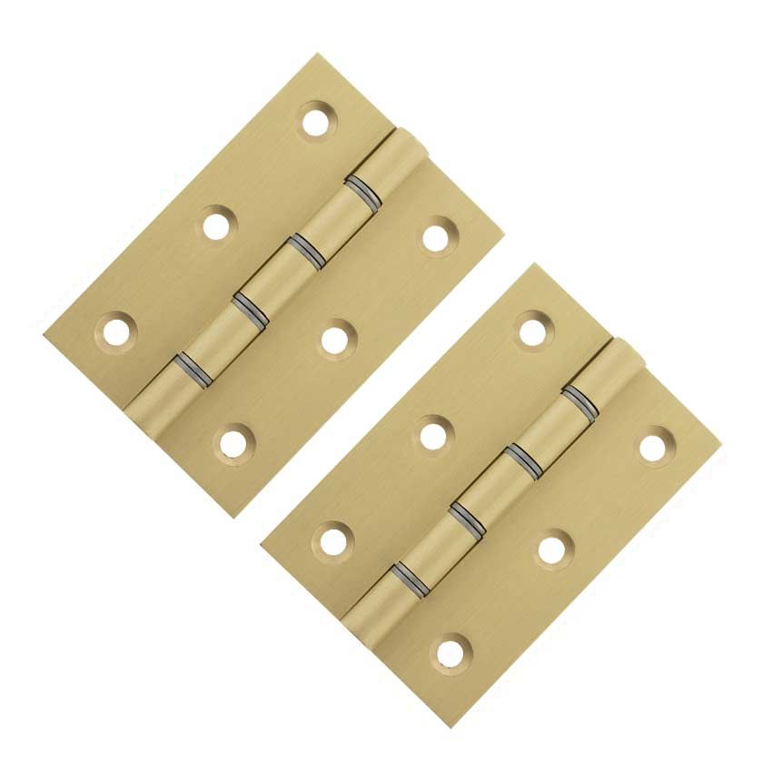 Solid Brass Hinges 3" x 2" x 2.2mm in Satin Brass - AWH3222SB