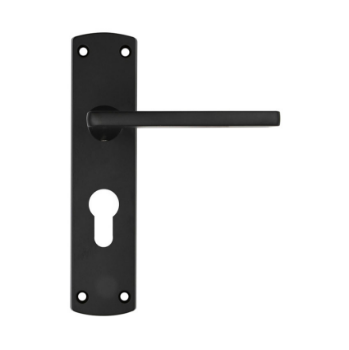 Leon Euro Lock Door Handles - ZPA011-EP-MB