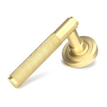 Picture of Satin Brass Brompton Lever on Rose Set (Beehive) - Unsprung - 50849