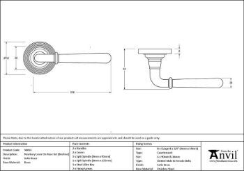 Picture of Satin Brass Newbury Door Handle on Rose Set (Beehive) - 50855