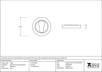 Picture of Satin Brass Round Euro Escutcheon (Plain) - 50876