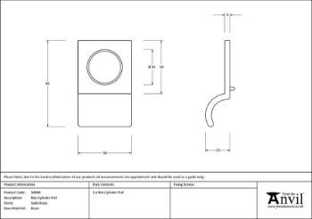 Picture of Satin Brass Rim Cylinder Pull - 50900