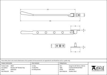 Picture of Satin Brass 8" Newbury Stay - 50926