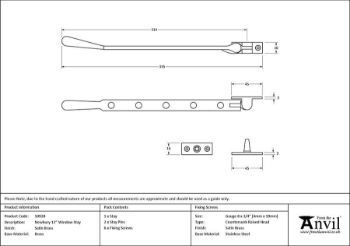 Picture of Satin Brass 8" Newbury Stay - 50926
