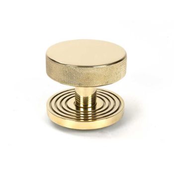 Picture of Polished Brass Brompton Centre Door Knob (Beehive) - 50828