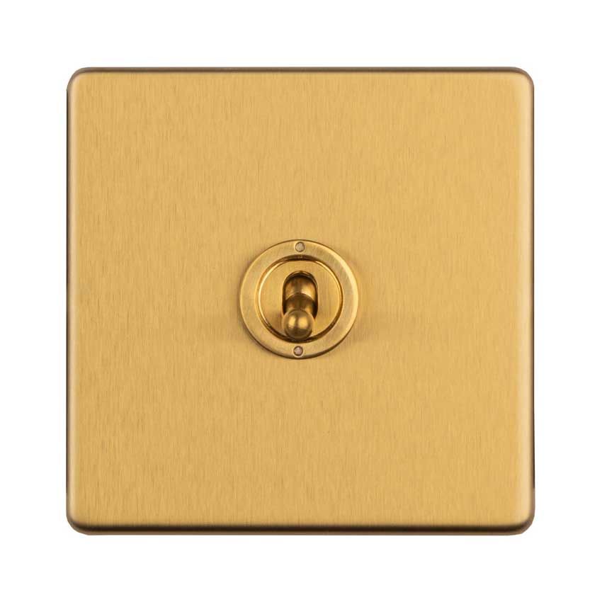 Picture of 1 Gang 10Amp 2Way Toggle Switch In Satin Brass - ECSBT1SW