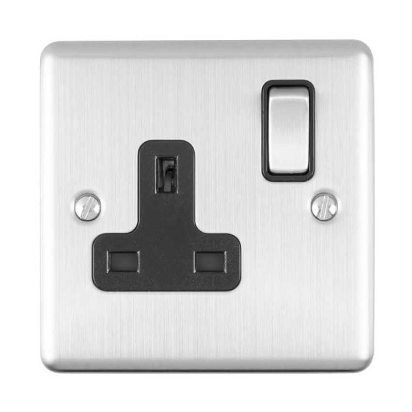 Picture of 1 Gang 13Amp Dp Switched Single Socket  in Satin Stainless Steel - EN1SOSSB