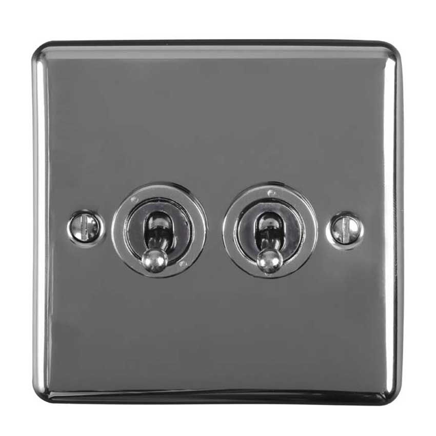 Picture of 2 Gang 10Amp 2Way Toggle Switch In Black Nickel - ENT2SWBN
