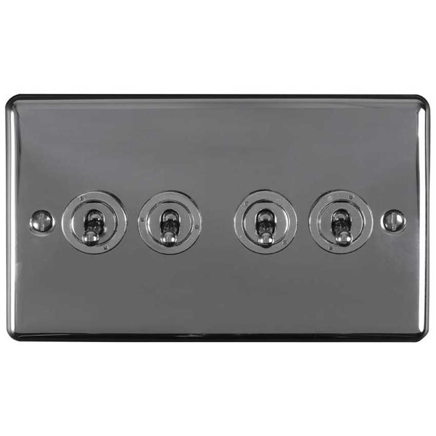 Picture of 4 Gang 10Amp 2Way Toggle Switch In Black Nickel - ENT4SWBN