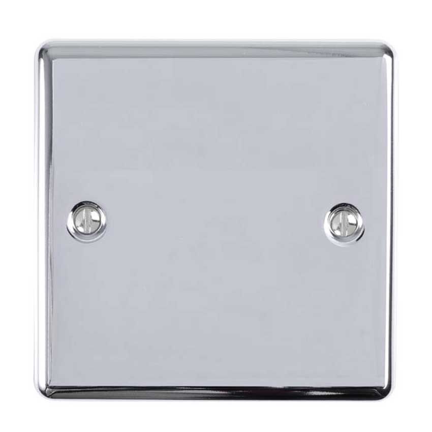 Picture of Single Blank Plate In Polished Chrome  - EN1BPC
