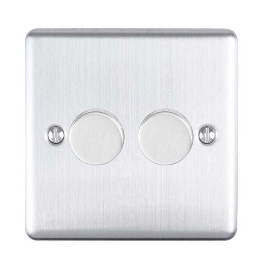 Picture of 2 Gang 400W/Led 2Way Dimmer Switch In Satin Stainless Steel - EN2DLEDSS