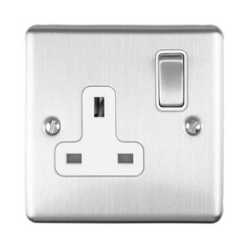 Picture of 1 Gang 13Amp Dp Switched Single Socket  in Satin Stainless Steel - EN1SOSSB