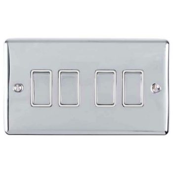Picture of 4 Gang 10Amp 2Way Switch In Polished Chrome - EN4SWPCB