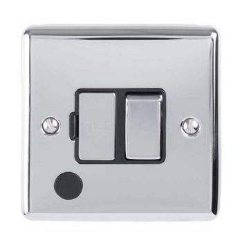Picture of 13Amp Dp Switched Fuse Spur With Flex Outlet Polished Chrome Enhance Range Black Trim - ENSWFFOPCB