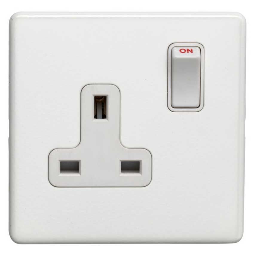 Picture of 1 Gang 13Amp Dp Switched Socket Flat Concealed Fixing in White - ECW1SOW