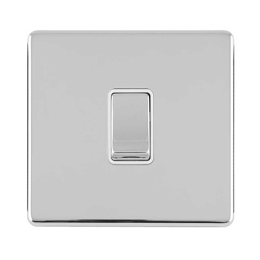 Picture of 1 Gang 20Amp Dp Switch With Flat Concealed Fixing In Polished Chrome - ECPC20ADPSWW