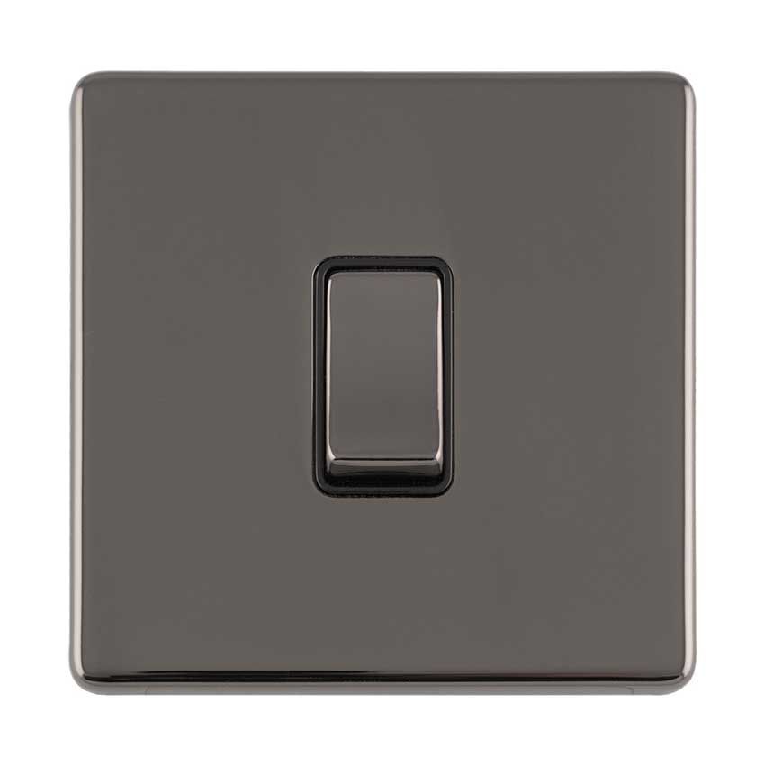 Picture of 1 Gang 20Amp Dp Switch With Flat Concealed Fixing In Black Nickel - ECBN20ADPSWB