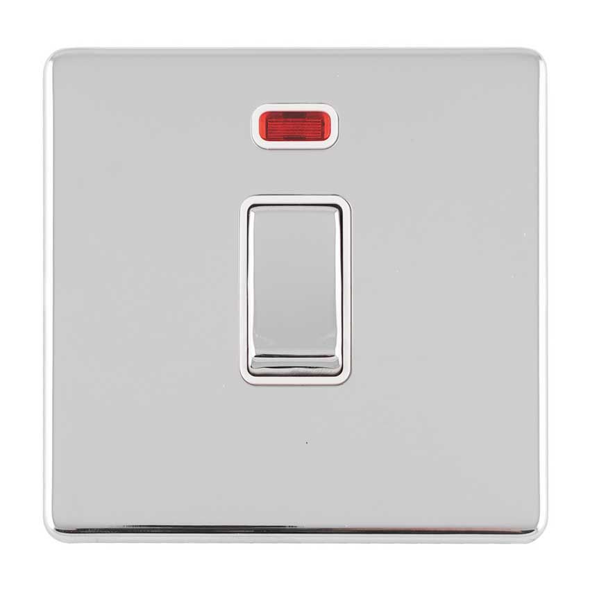Picture of 1 Gang 20Amp Dp Switch & Neon, Flat Concealed Fixing In Polished Chrome - ECPC20ADPSWNW
