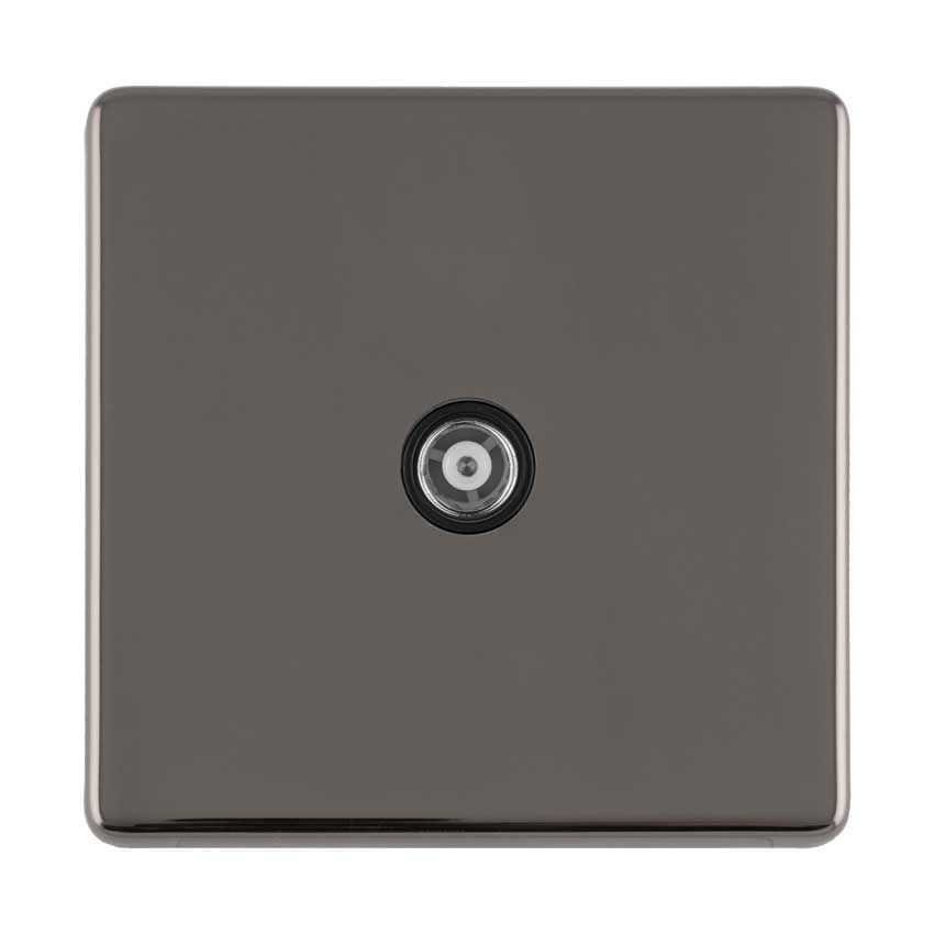 Picture of 1 Gang Tv Coaxial Socket In Black Nickel - ECBN1TVB