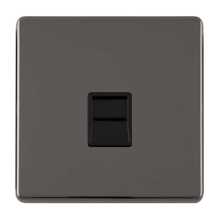 Picture of 1 Gang Telephone Master Socket In Black Nickel - ECBN1MB