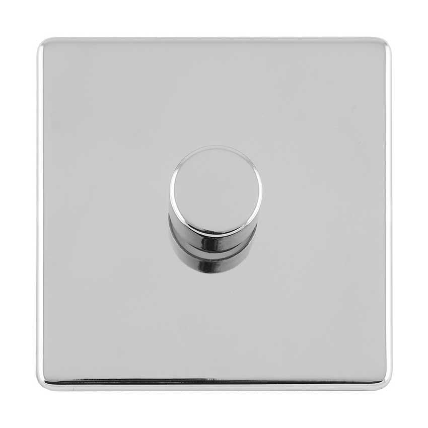 Picture of 1 Gang Led Push On Off 2Way Dimmer Switch In Polished Chrome - ECPC1DLED