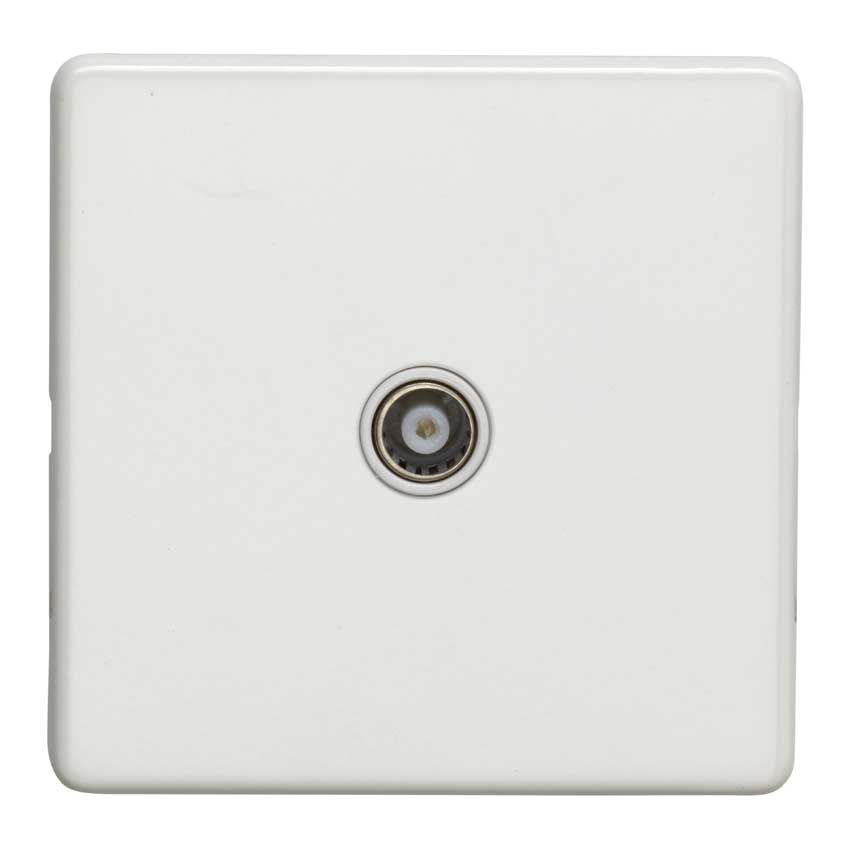 Picture of 1 Gang Isolated Tv Socket In Matt White - ECW1TVW