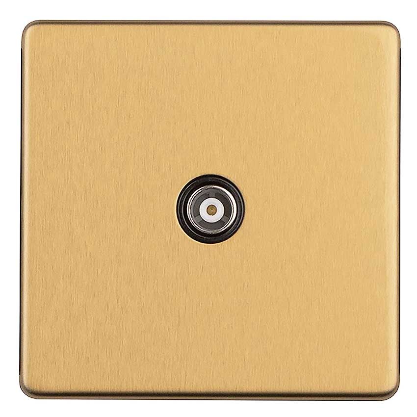 Picture of 1 Gang Isolated Tv Socket In Satin Brass - ECSB1TVB
