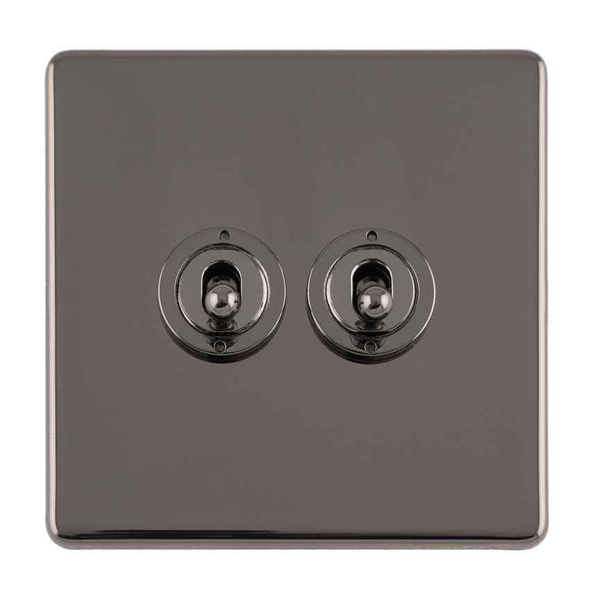 Picture of 2 Gang 10Amp 2Way Toggle Switch In Black Nickel - ECBNT2SW