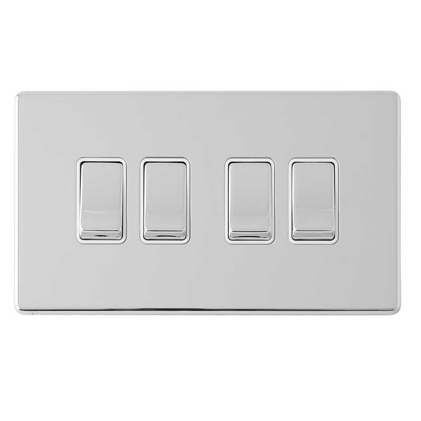Picture of 4 Gang Switch In Polished Chrome - ECPC4SWW