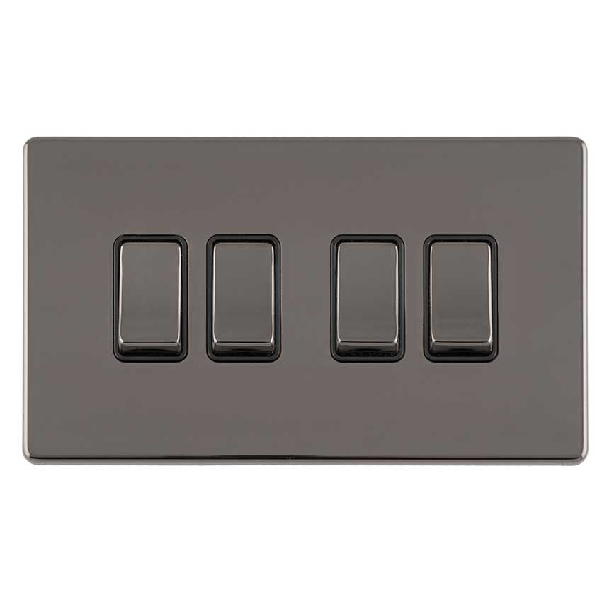 Picture of 4 Gang Switch In Black Nickel - ECBN4SWB