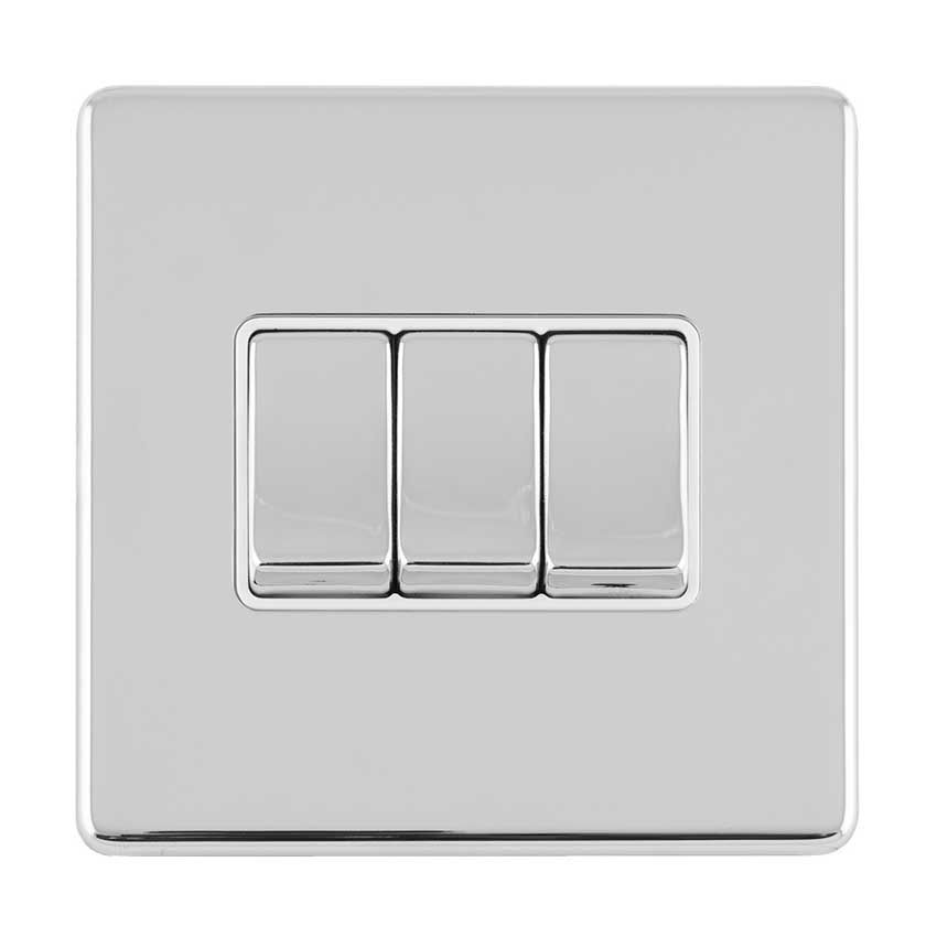 Picture of 3 Gang Switch In Polished Chrome  - ECPC3SWW
