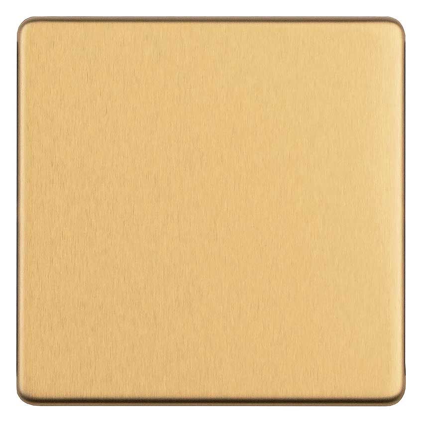 Picture of Single Blank Plate In Satin Brass - ECSB1BB