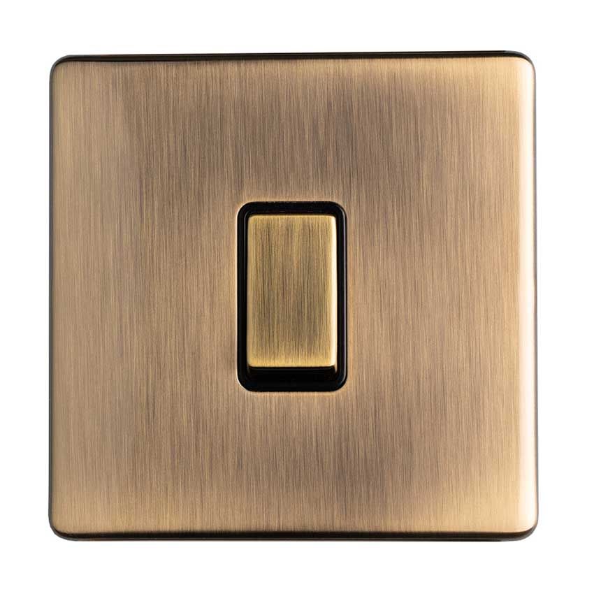 Picture of 1 Gang 20Amp Dp Switch With Flat Concealed Fixing In Antique Brass - AB20ADPSWB