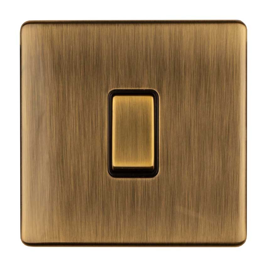 Picture of 1 Gang Intermediate Switch Flat Plate With Concealed Fixing In Antique Brass - ABINTB